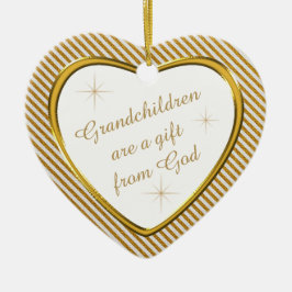 Grootkinderen Gift Gold Heart Keepslag Keramisch Ornament