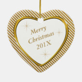 Grootkinderen Gift Gold Heart Keepslag Keramisch Ornament (Achterkant)