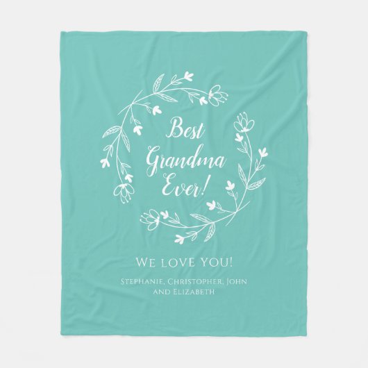 Grootkinderen Groen Fleece Deken (Voorkant)