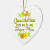 Grootkinderen Happy Place Keramisch Ornament (Links)