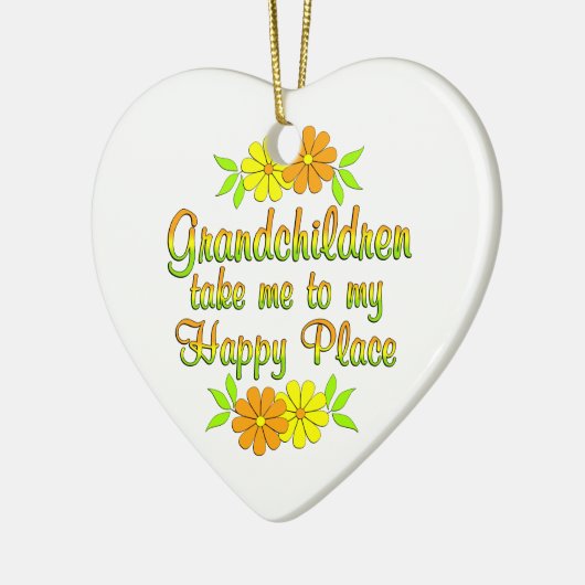 Grootkinderen Happy Place Keramisch Ornament (Links)