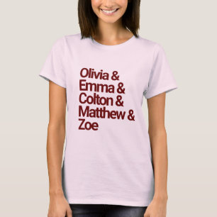 Grootkinderen Lijst met vijf kleinkinderen Blush B T-shirt