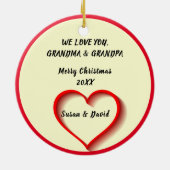 Grootkinderen maken een mooie kerstfoto keramisch ornament (Achterkant)