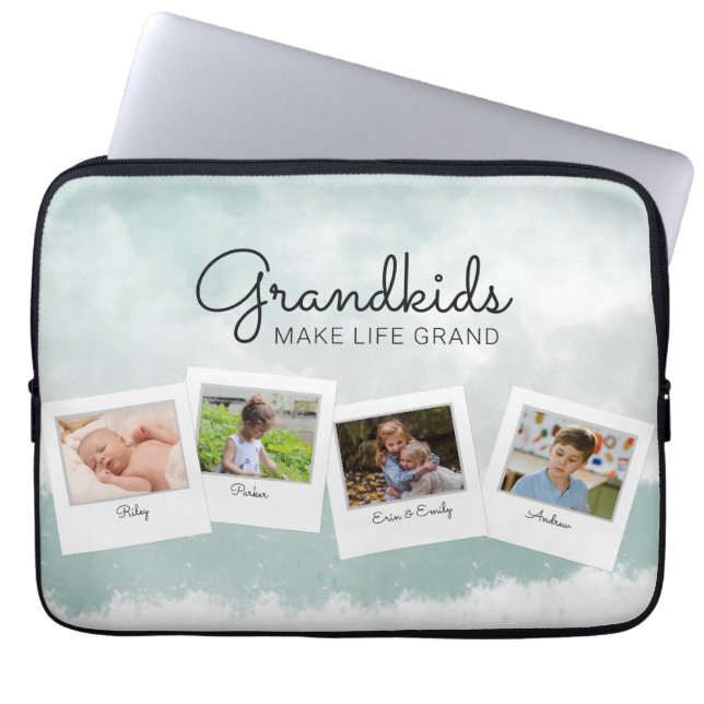 Grootkinderen maken foto's van grote kleinkinderen laptop sleeve (Voorkant)