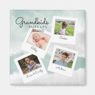 Grootkinderen maken foto's van grote kleinkinderen magneet