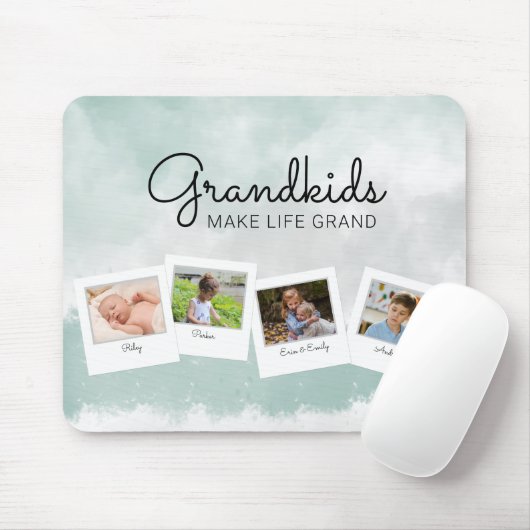 Grootkinderen maken foto's van grote kleinkinderen muismat (Met muis)