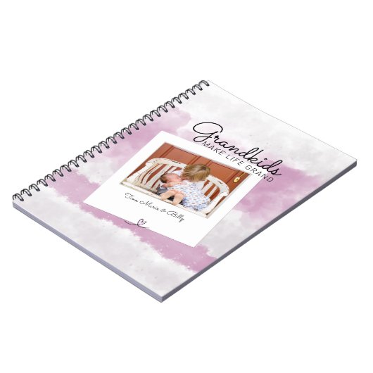 Grootkinderen maken foto's van grote kleinkinderen notitieboek (Linkerzijde)