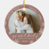 Grootkinderen maken grote foto van het leven keramisch ornament (Achterkant)