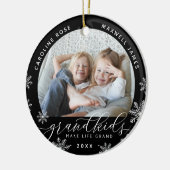 Grootkinderen maken grote foto van het leven keramisch ornament (Links)