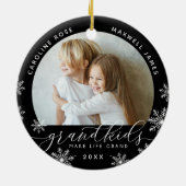 Grootkinderen maken grote foto van het leven keramisch ornament (Achterkant)