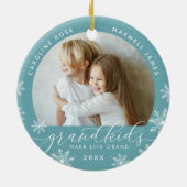 Grootkinderen maken grote foto van het leven keramisch ornament (Achterkant)