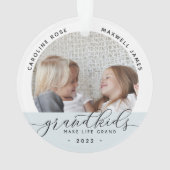 Grootkinderen maken grote foto van het leven ornament (achterkant)