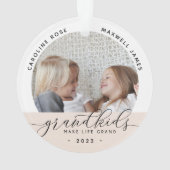 Grootkinderen maken grote foto van het leven ornament (achterkant)
