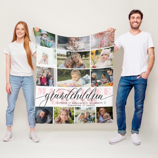 Grootkinderen maken grote foto's fleece deken (In situ)