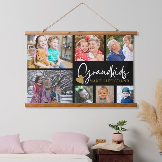 Grootkinderen maken grote prijsopgave 7 Foto colla Hangend Wandkleed (Slaapkamer)