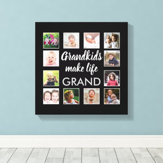 Grootkinderen maken grote prijsopgave voor het lev canvas afdruk (Insitu (Houten vloer))