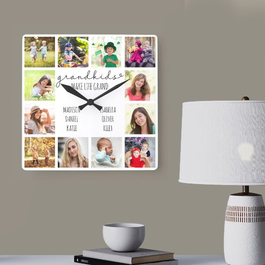 Grootkinderen maken grote prijsopgave voor het lev vierkante klok