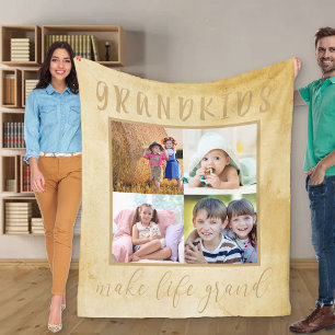 Grootkinderen maken het leven Grand Neutral Foto C Fleece Deken