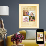 Grootkinderen maken het leven Grand Rustic Foto Co Poster<br><div class="desc">Afdruk van poster die u kunt personaliseren met uw eigen fotocollage. De sjabloon is klaar voor u om 4 afbeelding kleinkinderen toe te voegen. De foto's worden in vierkante vorm getoond en voorzien van de tekst "kleinkinderen maken het leven groots". Dit , antiek poster van de stijlcrème is neutraal en...</div>