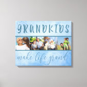 Grootkinderen maken het leven groot 4 Foto Collage Canvas Afdruk (Voorkant)