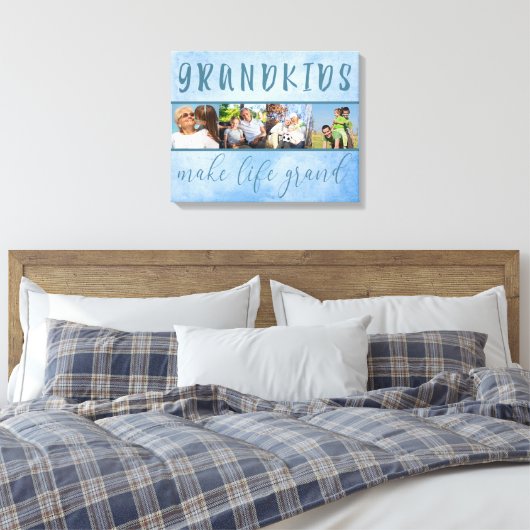 Grootkinderen maken het leven groot 4 Foto Collage Canvas Afdruk (Insitu (Slaapkamer))