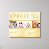 Grootkinderen maken het leven groot 4 Foto Collage Canvas Afdruk (Voorkant)
