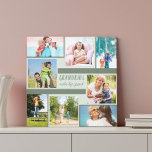 Grootkinderen maken het leven groot 8 Foto Collage Canvas Afdruk<br><div class="desc">Stijlvol omsloten canvas, gepersonaliseerd met 8 van uw favoriete foto's. Het is ook voorzien van het gezegde "Grandchildren make life grand", dat in decoratieve typografie wordt afgehandeld. Het fotomalplaatje is opstelling voor u om uw afbeeldingen in een met de wijzers van de klok mee richting toe te voegen, beginnend linksboven....</div>