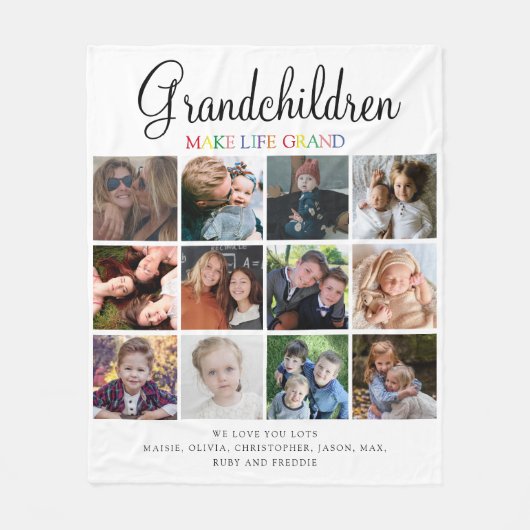 Grootkinderen maken het leven groot | Fotocollage Fleece Deken (Voorkant)