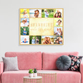 Grootkinderen maken het leven groot neutraal beige canvas afdruk (Insitu (Woonkamer))