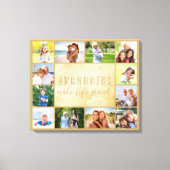 Grootkinderen maken het leven groot neutraal beige canvas afdruk (Voorkant)