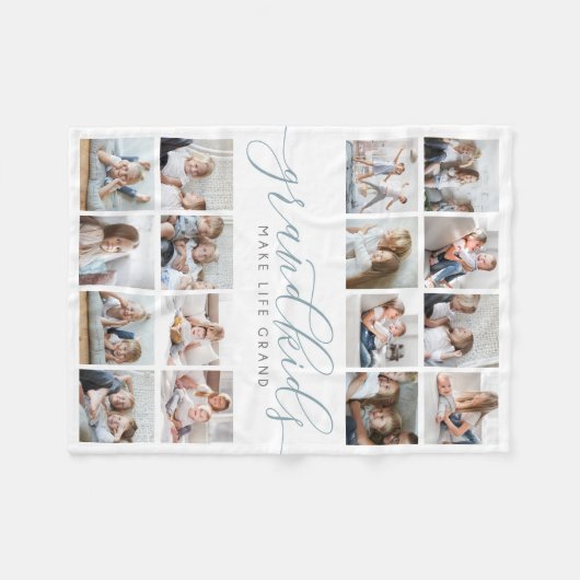Grootkinderen maken het leven groots 16 Foto Colla Fleece Deken (Voorkant (Horizontaal))