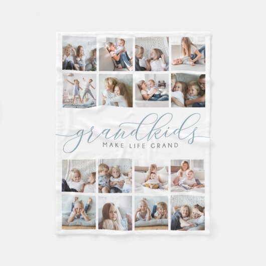 Grootkinderen maken het leven groots 16 Foto Colla Fleece Deken (Voorkant)
