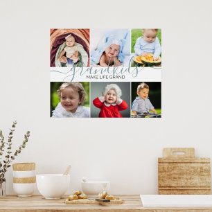 Grootkinderen maken het leven groots   6 Foto-coll Poster