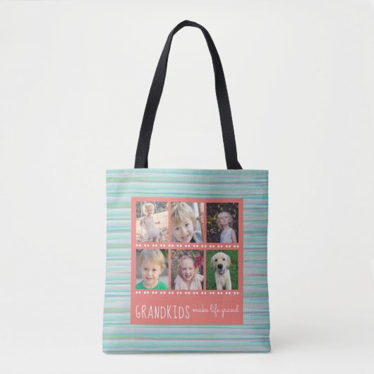 Grootkinderen maken het leven groots 6 Foto collag Tote Bag (Voorkant)