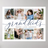 Grootkinderen maken het leven groots | 8 Foto-coll Poster (Voorkant)