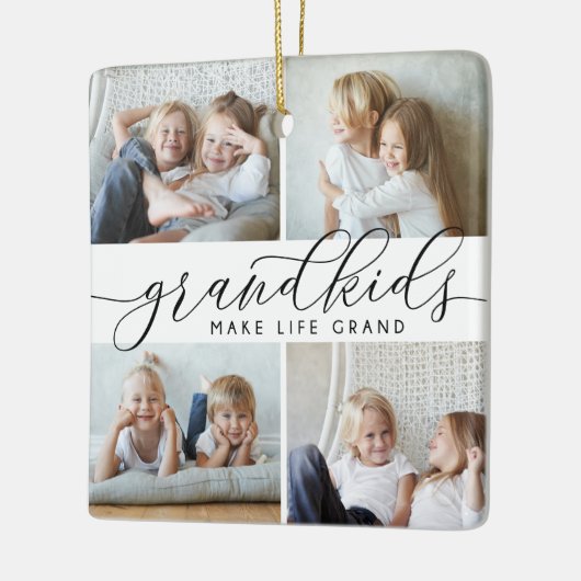 Grootkinderen maken het leven groots | 8 Mini-foto Keramisch Ornament (Links)