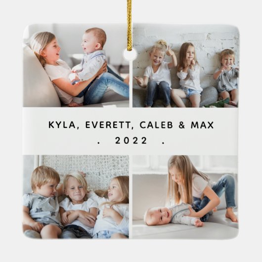 Grootkinderen maken het leven groots | 8 Mini-foto Keramisch Ornament (Achterkant)