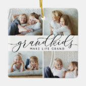 Grootkinderen maken het leven groots | 8 Mini-foto Keramisch Ornament (Voorkant)