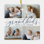 Grootkinderen maken het leven groots | 8 Mini-foto Keramisch Ornament (Voorkant)