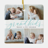 Grootkinderen maken het leven groots | 8 Mini-foto Keramisch Ornament (Voorkant)