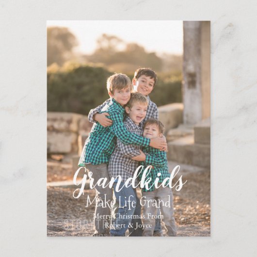 Grootkinderen maken het leven groots feestdagenkaart (Voorkant)