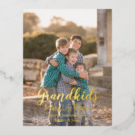 Grootkinderen maken het leven groots folie feestdagen briefkaart