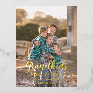 Grootkinderen maken het leven groots folie feestdagen briefkaart