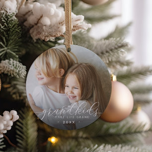 Grootkinderen maken het leven groots Foto Keramisch Ornament