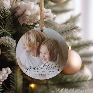 Grootkinderen maken het leven groots Foto Keramisch Ornament