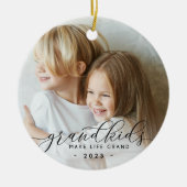 Grootkinderen maken het leven groots | Foto Keramisch Ornament (Voorkant)