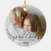 Grootkinderen maken het leven groots | Foto Keramisch Ornament (Achterkant)