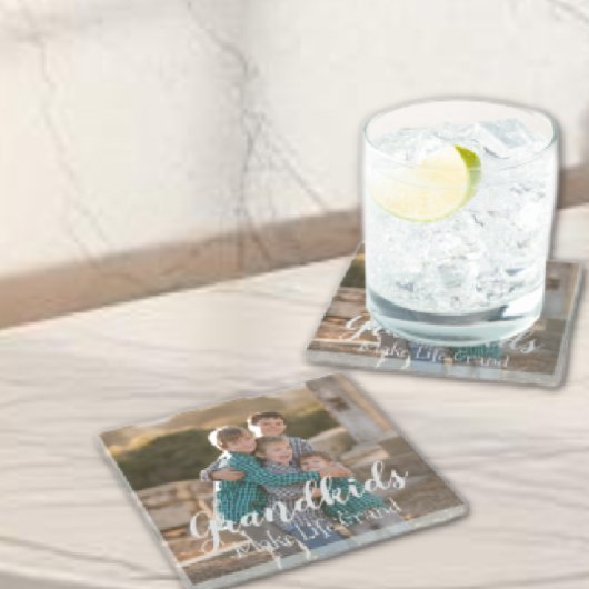 Grootkinderen maken het leven groots glazen onderzetter