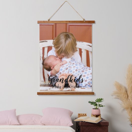 Grootkinderen maken het leven groots hangend wandkleed (Slaapkamer)