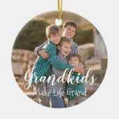 Grootkinderen maken het leven groots keramisch ornament (Voorkant)